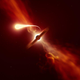 Artist’s impression of a star undergoing spaghettification near a supermassive black hole.
